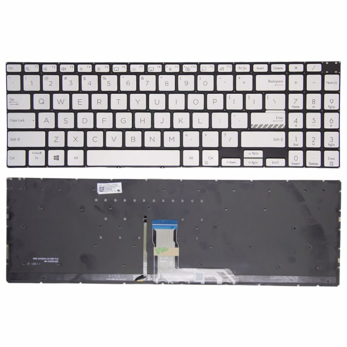 Tastatura Laptop, Asus, VivoBook Pro 15 D3500Q, D3500QA, D3500QC, iluminata, argintie, layout US