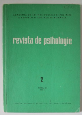 REVISTA DE PSIHOLOGIE , NR. 2 , TOMUL 20 , 1974 foto