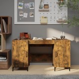 VidaXL Birou, stejar fumuriu, 140x50x75 cm, lemn compozit