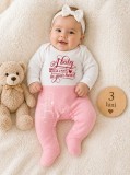 Salopeta din bumbac pentru bebelusi, Cute Baby (Marime Disponibila: 9 luni)