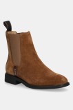 Gant botine din piele intoarsa Fayy culoarea maro, cu toc plat, 31553127