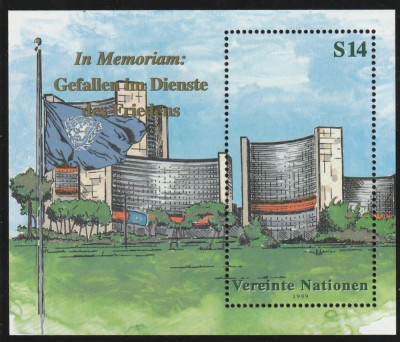 Natiunile Unite Vienna 1999-In memoria.,dant,MNH,Mi.Bl.11 foto