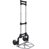 Carucior Transport Pliabil ART, Reglabil 100cm, Aluminiu, Sarcina 70kg, Argintiu/Negru, Lize, 38.5x41x100cm