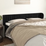 Gossi tablie de pat cu aripioare negru 163x23x78/88 cm catifea