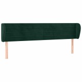 Cumpara ieftin Tablie de pat cu aripioare verde inchis 203x23x78/88 cm catifea