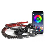 Kit Lumini Ambientale Auto Exterior LED Sub Masina, Banda Flexibila RGB, Telecomanda/Aplicatie, 12V, Universal