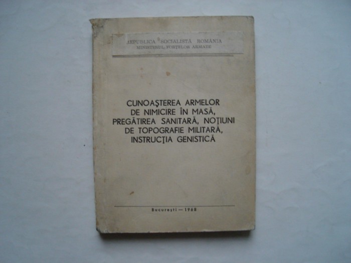 Cunosterea armelor de nimicire in masa, pregatirea sanitara, notiuni de topograf