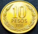 Moneda exotica 10 PESOS - CHILE, anul 1996 * cod 326, America Centrala si de Sud