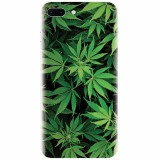 Husa silicon pentru Apple Iphone 8 Plus, Green Leaf Pattern