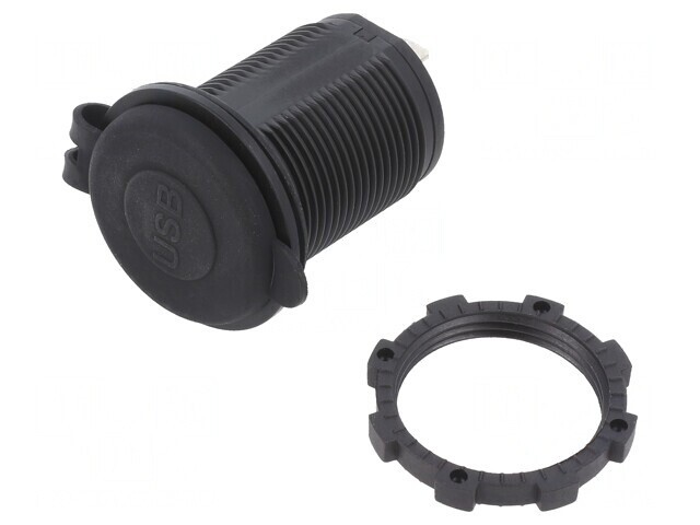 Alimentator USB Dublu 12-24V DC Negru