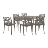 Set mobilier de grădină Odini 6+1 fotolii Cappuccino