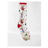 Sosete Flausate lungi cu Motive de Craciun, 5 ani, Alb