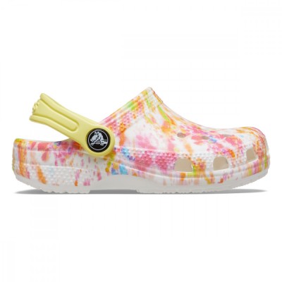 Saboți Crocs Classic Tie-Dye Graphic New Clog Toddlers Portocaliu - Orange Zing/Multi foto