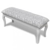 Bancă Hocker căptușita pentru masa de machiaj 2 locuri, alb 110 cm
