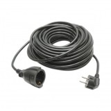 Cablu prelungitor electric 20m H05VV-F 3x1.5mm negru cu priza Schuko 16A/250V