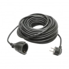 Cablu prelungitor electric 20m H05VV-F 3x1.5mm negru cu priza Schuko 16A/250V
