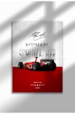 MS-006|Imprimeu pe p&acirc;nză Ferrari F2002 &ndash; Poster tribut lui Michael Schumacher Formula 1, artă emblematică cu mașini de curse | A4 (21 x 29.7 cm) - MS-