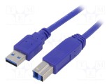 Cablu USB 3.0 GEMBIRD A-B aurit 1,8m albastru PVC