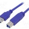 Cablu USB 3.0 GEMBIRD A-B aurit 1,8m albastru PVC