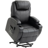 HOMCOM Fotoliu TV relax cu funcție de ridicare, fotoliu electric cu funcție de &icirc;ntins, telecomandă cu port USB | Aosom Romania