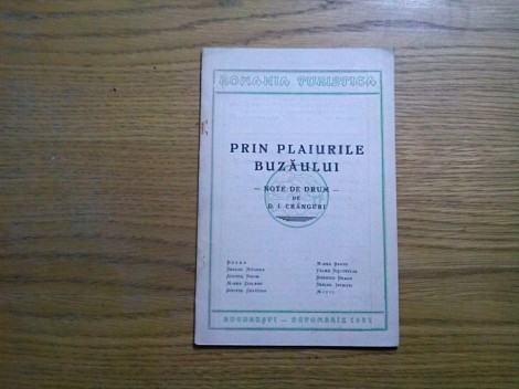 PRIN PLAIURILE BUZAULUI Note de Drum - D. I. Cranguri - Romania Turistica, 1937