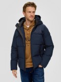 Cumpara ieftin Geaca matlasata barbati, cu gluga si croiala Regular fit, Bleumarin (Marime:, 2XL