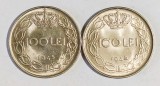 ROMANIA LOT 2 X 200 LEI 1944 50 BANI XF AUNC ARGINT REGELE MIHAI I ( CITITI VA ROG DESCRIEREA ENUNTUL )
