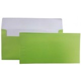 Plic color DL CNX, verde fistic metalizat, 120g/mp, 110x220mm, autoadeziv, set 10 buc