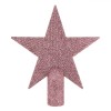 V&acirc;rf Brad Crăciun, Stea, Glitter, Culoare Roz, 15 cm, Plastic, Oem