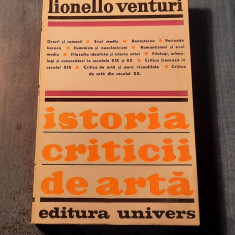 Istoria criticii de arta Lionello Venturi