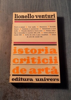Istoria criticii de arta Lionello Venturi foto