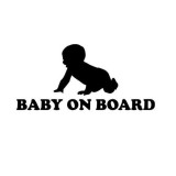 Cumpara ieftin Sticker Decorativ Auto Baby On Board 20 x 9.5 cm Model 14 Negru, Oem