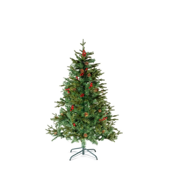 Brad artificial &ndash; 150 cm &ndash; PE/PVC &ndash; cu bobite rosii Best CarHome