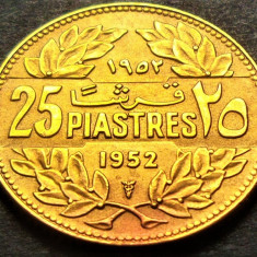 Moneda exotica 25 PIASTRES - LIBAN, anul 1952 *cod 417 B = A.UNC