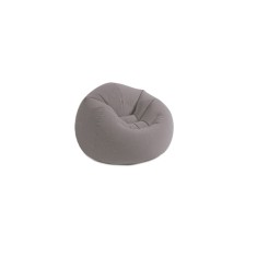 Fotoliu Puf Gonflabil AB HOMES, Catifelat, Gri Deschis, 114x114x71 cm , Confort Maxim, Design Modern