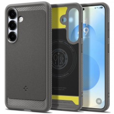 Husa MagSafe pentru Samsung Galaxy S25 S931, Spigen, Rugged Armor, Gri