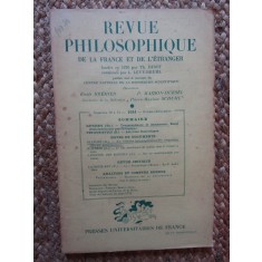 Revue philosophique de la France et de l&#039;&eacute;tranger NR 10-12 1951