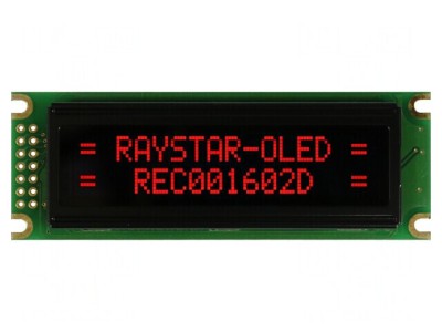 Afișaj OLED Alfanumeric 16x2 Roșu 85x30x10mm foto