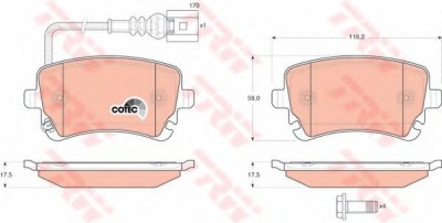 Set placute frana,frana disc VW MULTIVAN VI (SGF, SGM, SGN) (2015 - 2016) TRW GDB1557 foto