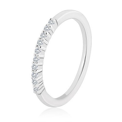 Inel din argint 925 - linie strălucitoare de zirconii transparente, brațe &amp;icirc;nguste - Marime inel: 51 foto