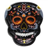 Set Farfurii Carton, Model Craniu, 23cm, Multicolor, 6 Bucăți