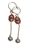 B197. Cercei Papusica, cubic zirconia, metal auriu, 5 cm, LoveMe, DeLux, RavariuArt
