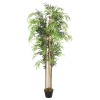 Bambus Artificial 120cm, 730 Frunze, Verde, Fibra Textila &amp; Bambus Natural, Ghiveci Plastic, Decor Interior/Exterior