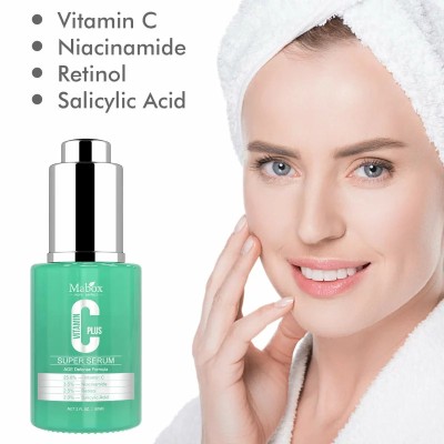 Ser Mabox Super Serum Plus Vitamina C 25% Niacinamida 3.5% Retinol 2.5% Acid Salicilic 2.0% antirid anti-imbatranire antiacneic hidratant 30 ml foto