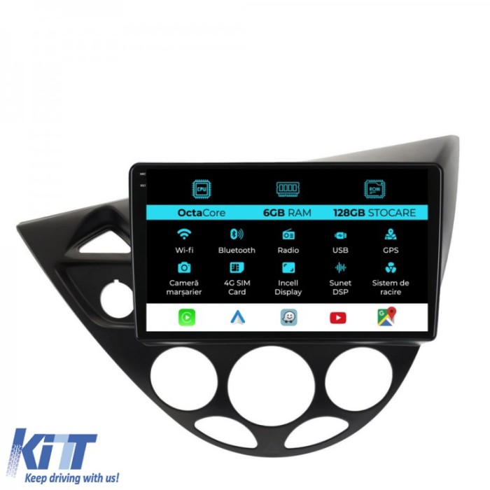 Navigatie Dedicata Ford Focus MK1 (1998-2004), Incell 9Inch, 6Gb Ram, 128Gb Stocare, Carplay Performance AutoTuning