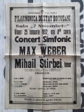 PM26 Afiș concert simfonic Filarmonica Botoșani, 1957
