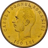 Cumpara ieftin Moneda AUR 100 lei 1906, Carol I, gradata, certificata, Romania