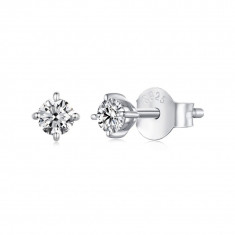 Cercei din argint stud, cu diamante moissanite de 0.1CT, Brilliant Sparkle foto