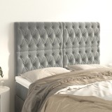 Gossi tablii de pat, 4 buc, gri deschis, 72x7x78/88 cm, catifea