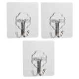 Carlige Autocoloante Argintii cu Model Floare 6x6cm - 3buc, CMCLASS